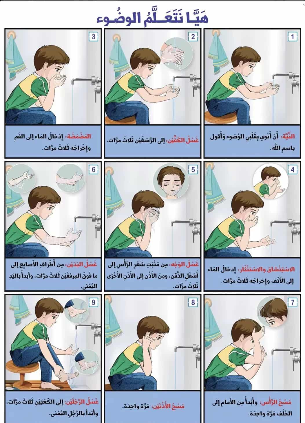 تعلم الوضوء للأطفال